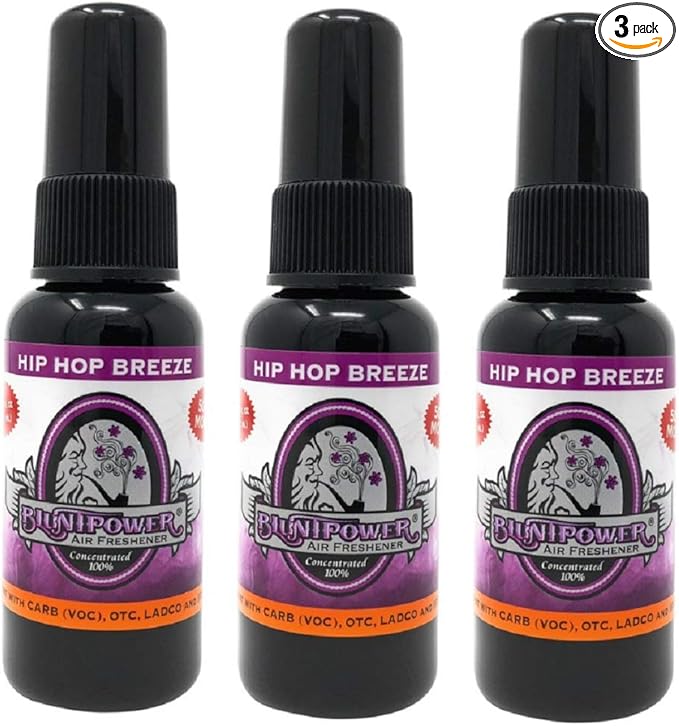 3 Pack BluntPower 1 Ounce Bottle Air Freshener Oil Based Concentrate and Oil for Burner - Hip Hop Breeze