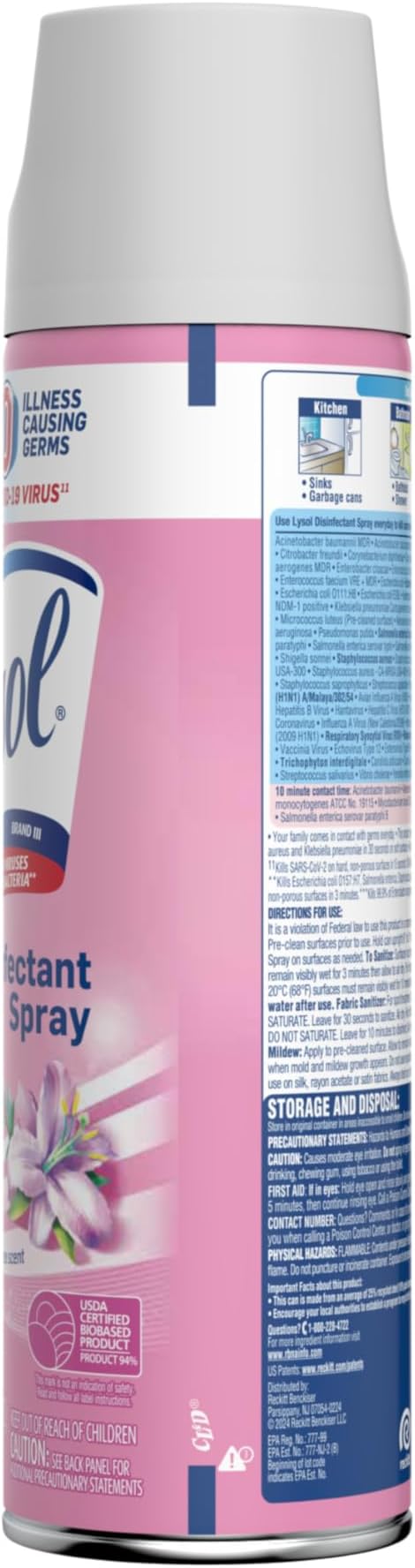 Lysol Disinfectant Spray, Household Cleaning Supplies, Disinfecting Multi-Purpose Room Spray, Antibacterial Sanitizer, Deodorizer, Kills Hantavirus, Early Morning Breeze, 19 Fl Oz