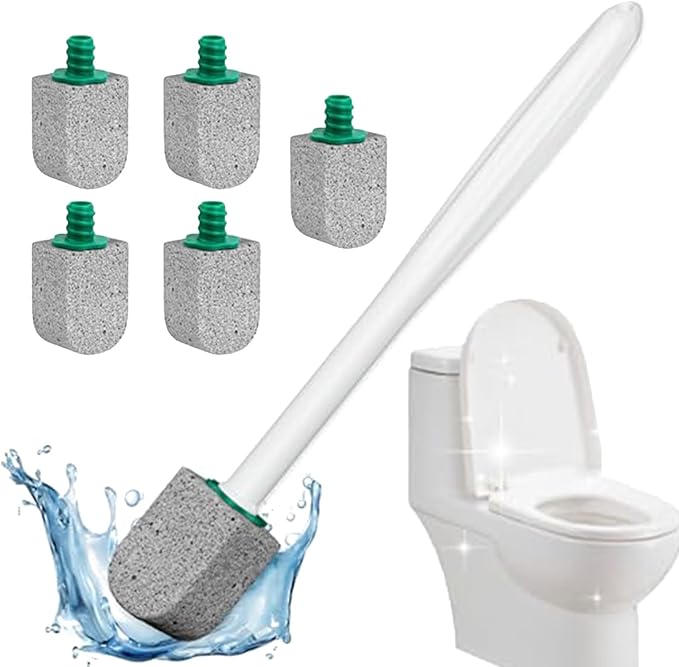 Pumice Stone Toilet Bowl Cleaner, Bathroom Cleaner Brush, Toilet Bowl Stain Remover Eraser, Commode Deep Cleaning Accessories, Cleans Hard Water Ring/Calcium Buildup/Stains