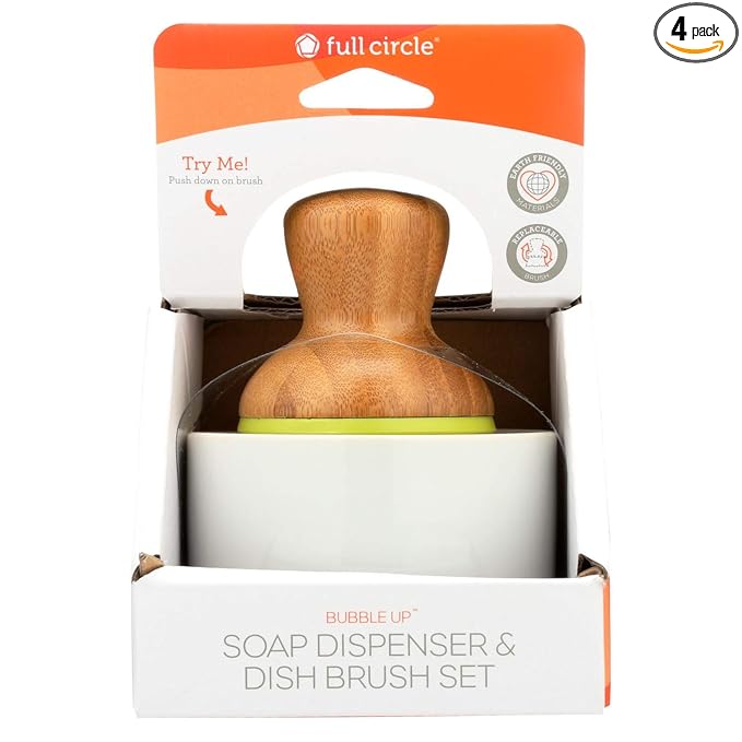 FULL CIRCLE HOME BBL-UP BRSH+SOAP DSH,WHT, CT CASE_4