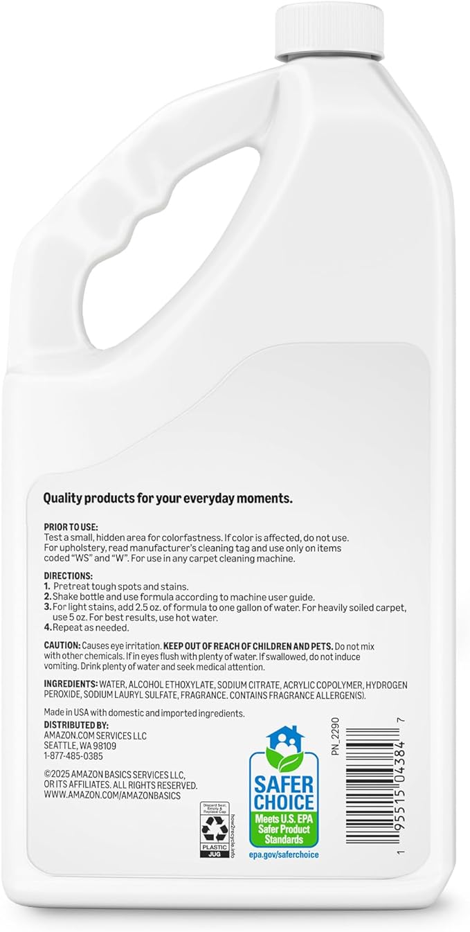 Amazon Basics Carpet Cleaner, Carpet Stain Remover, Fresh Scent, 64 fl oz, Packaging May Vary