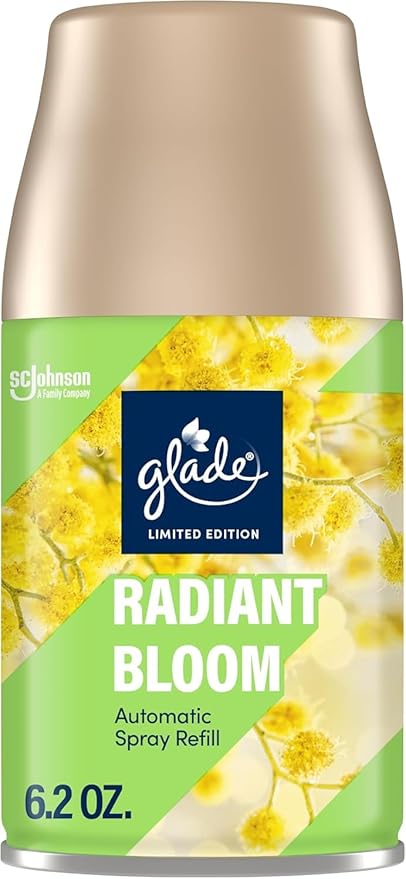 Glade Automatic Spray Refill, Radiant Bloom, Scented Air Freshener for Home and Bathroom, 6.2 Oz, 6 Pack