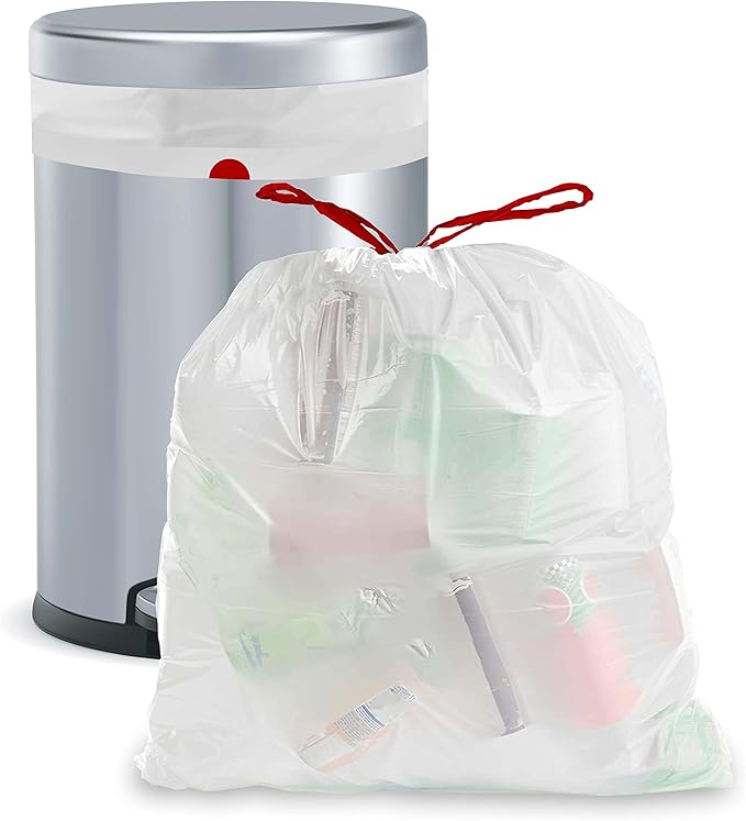 Aluf Plastics Tall Kitchen 13 Gallon Drawstring Trash Bags 0.9 MIL - (Bulk) - 24" x 27" - Wholesale,Commercial Garbage Bags,200 Count (Pack of 2)