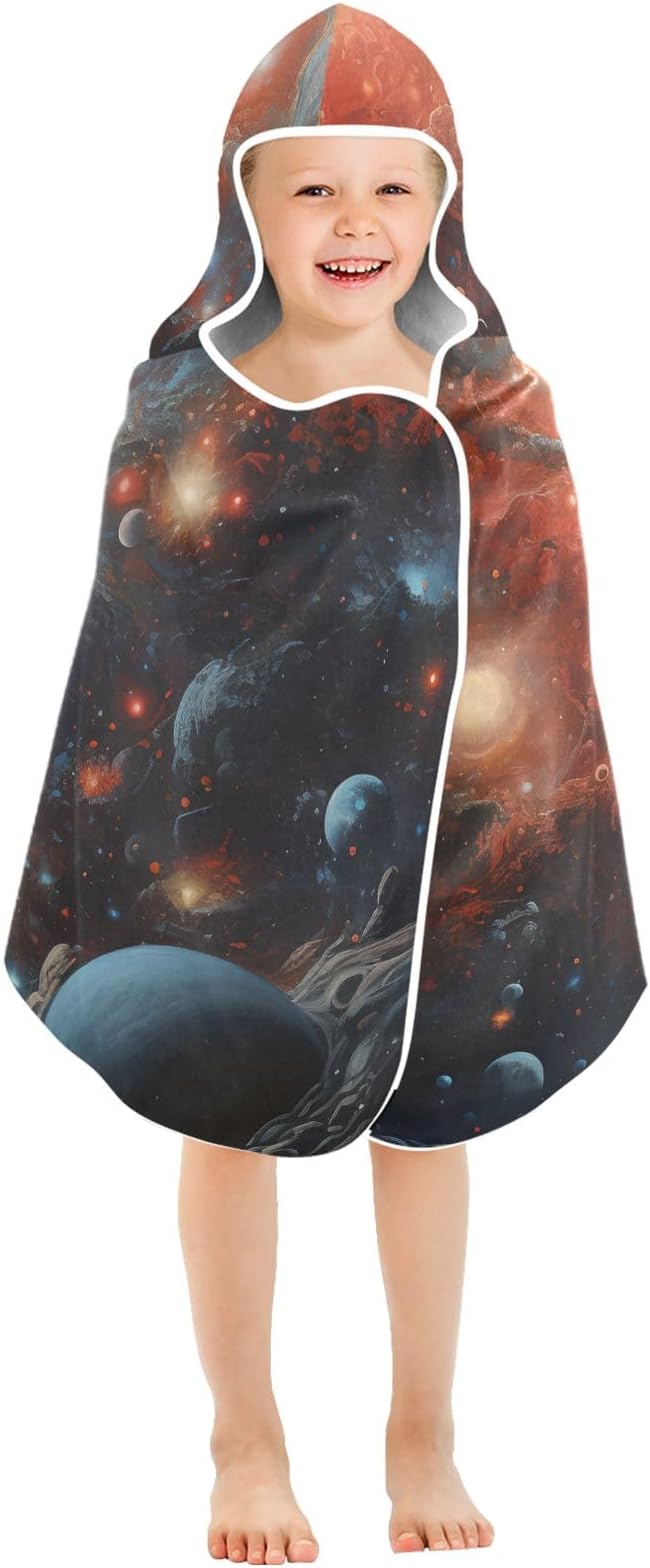Hooded Towel for Kids Man in Fantasy World Beach Wrap Bath Towels 50x23.5in