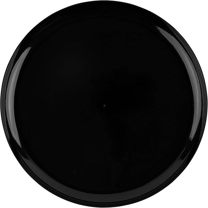 PLASTICPRO [30 Pack 8.6 Plastic Party Plates Edge Collection Black Premium heavyweight Elegant Disposable Tableware Dishes Black