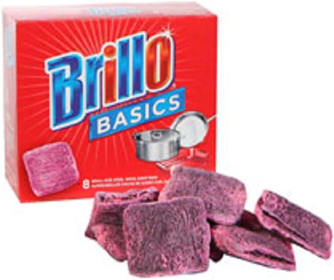 Brillo Basics Steel-wool Soap Pads, 8-ct. Boxes - Pack of 4