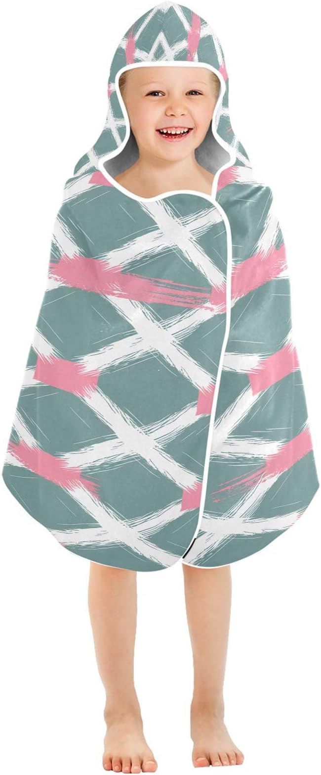 CEBUGI Textured Pattern Hooded Bath Towel for Kids Absorbent Soft Bath Towel Wrap with Hood 50x23.5in Pool Beach Shower Towel for Boys Girls