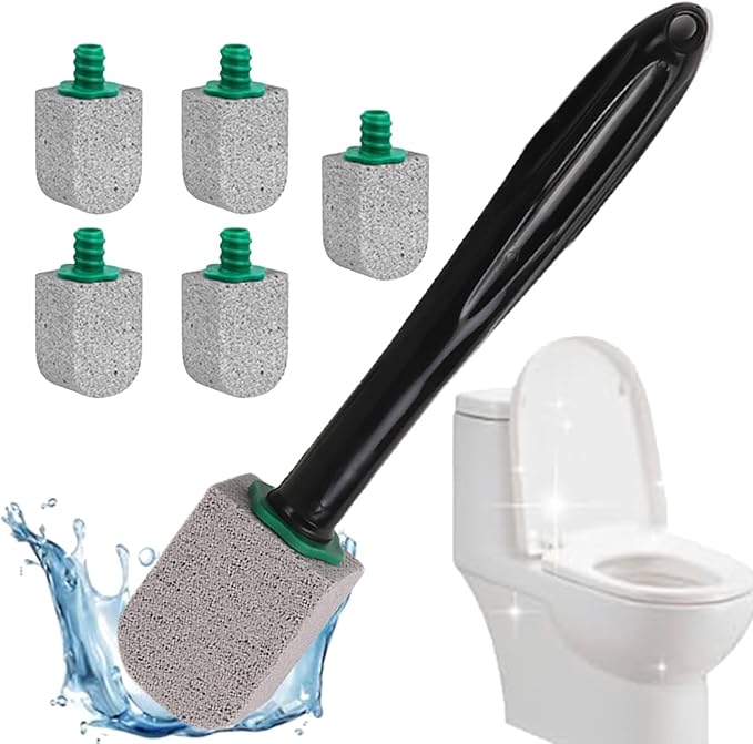 Pumice Stone Toilet Bowl Cleaner, Bathroom Cleaner Brush, Toilet Bowl Stain Remover Eraser, Commode Deep Cleaning Accessories, Cleans Hard Water Ring/Calcium Buildup/Stains