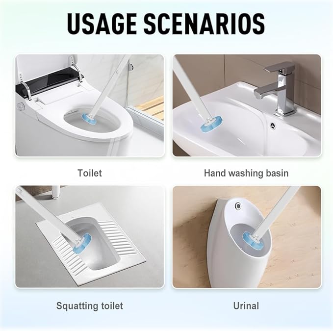 Disposable Toilet Cleaning System: Toilet Brush & Holder Kit with 18PCS Pre-Soaked Cleaner Wall-Mount Scrubbing Toilet Brush Bathroom Cleaning Kit (36-Pack Lavender Brush Head)