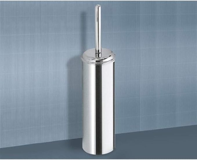 Gedy Ascot Round Satin Toilet Brush Holder, Satin Chrome