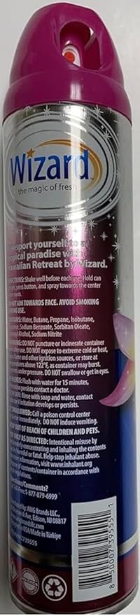 Wizard The Magic of Fresh | Odor Neutralizer & Air Freshener - 10 Oz. Hawaiian retreat (Pack of 6) (Packaging May Vary)