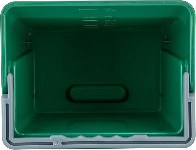 Restaurantware-Clean Tek Professional 6 Quart Cleaning Bucket, 1 Utility Pail with Handle - Heavy-Duty, Portable, Green Plastic Washing Pail, Perfect for Household, Outdoor, Car Wash and More