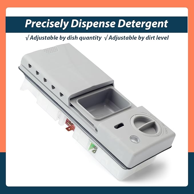 DD59-01002A Dishwasher Detergent Rinse Aid Dispenser Assembly with Cover Compatible with Samsung Parts Replace AP5917191 113136 4000942 PS9606363 PD00038960 EAP9606363