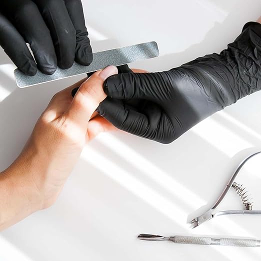 ForPro Professional Collection Disposable Vinyl Gloves, Black, Industrial Grade, Powder-Free, Latex-Free, Non-Sterile, Food Safe, 2.75 Mil. Palm, 3.9 Mil. Fingers, Small, 100-Count