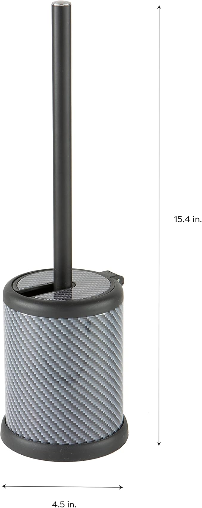 Bath Bliss Toilet Brush and Holder | Self Closing Lid | 360 Degree Brush Head | Bathroom Cleaning | Compact Size | Storage and Organization | Carbon