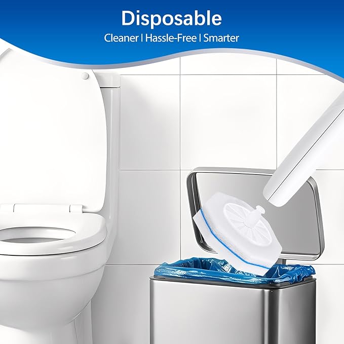 64 Count Toilet Wand Refills Compatible with Clorox Toilet Wand, Disposable Toilet Brush Heads, 5X Cleaning Power, Tear-Resistant, Fresh Scent