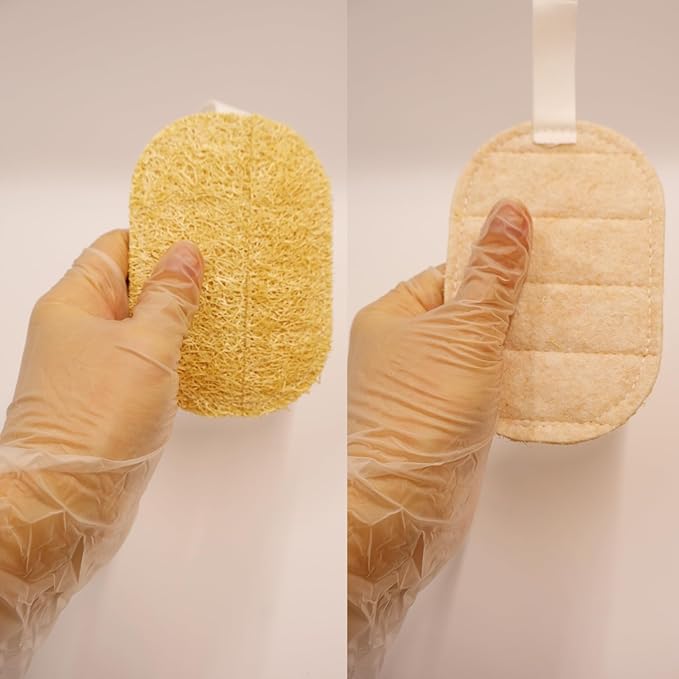 Loofah Scrubber Dishwashing Sponges, Organic Luffa Dish Scrubber, Wash Dishes Without Grease, Kitchen Degreaser Dish Cloth, Water Without Shedding Lint Scouring Pad for Kitchen - 6Pcs 3.15 × 4.7 in