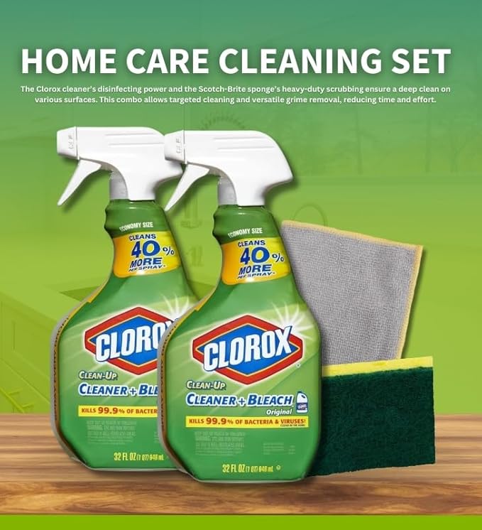 GROVE 2-Pack Bleach Spray Cleaning Bundle, Bathroom & Multi-Surface Cleaner Set – Disinfecting Bleach Spray for Home Cleaning, 32 oz