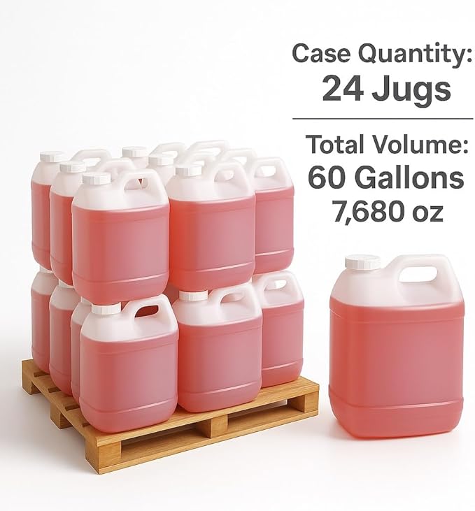 Commercial 2.5 Gallon (320 oz) Liquid Dishwashing Machine Detergent – Pallet of 24 Containers – Concentrated Formula for Spotless Dishes in Restaurants, Cafeterias & Kitchens