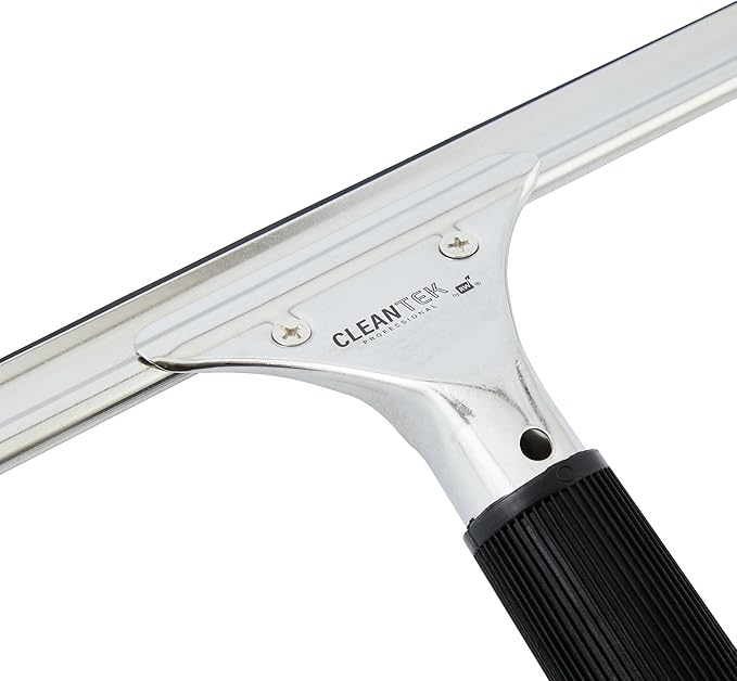 Restaurantware-Clean Tek Professional 17.72 Inch Window Squeegee, 1 Cleaning Squeegee with Rubber Blade - No-Slip Handle, Clean Mirror Or Car Windshield, Stainless Steel Wiper for Glass Door