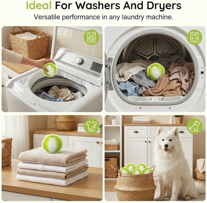 Pet Hair Remover for Laundry, 2026 Reusable Dog & Cat Hair Remover, Efficient Debris, Hair Cleaner, Pet Hair Catcher for Clothes, Bedding, Washing Machine Hair Catcher (Blue 4pcs)