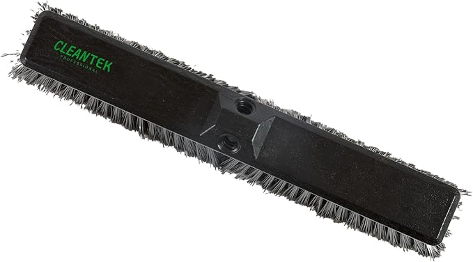 Restaurantware-BROOM HEAD ONLY: Clean Tek Professional 17.13-Inch Push Broom Head, 1 Heavy-Duty Cleaning Tool - Handle Sold Separately, Fine Flagged Bristles, Black Plastic, Outdoor Use