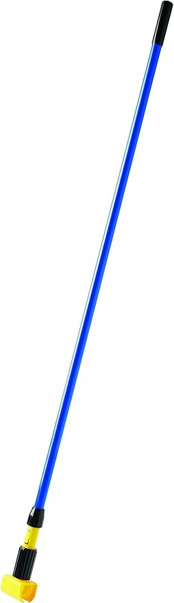 Rubbermaid Commercial Products Gripper Clamp-Style Wet Mop, 60-Inch, Blue, Fiberglass Handle, Heavy Duty Mop Head Replacement for Industrial/Household Floor Cleaning, Pack of 12