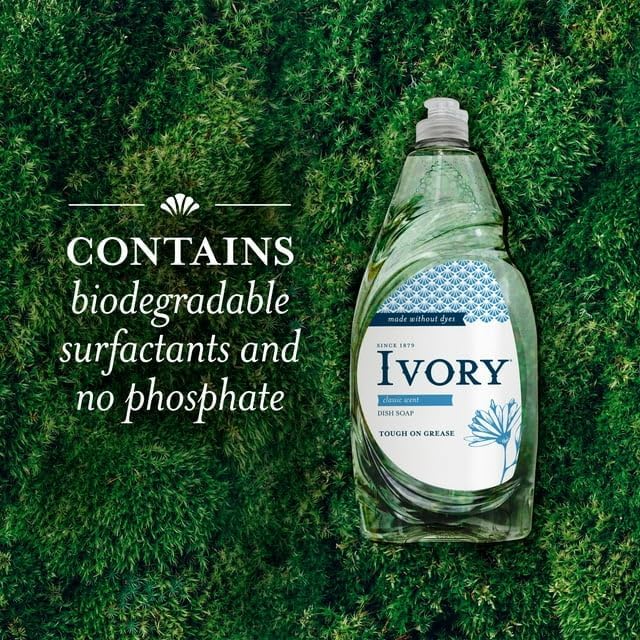 Cleaning Essentials includes Ivory Classic Dish Soap Dishwashing Liquid 709ml/24fl oz - Pack of 4, Value Bundle Packed