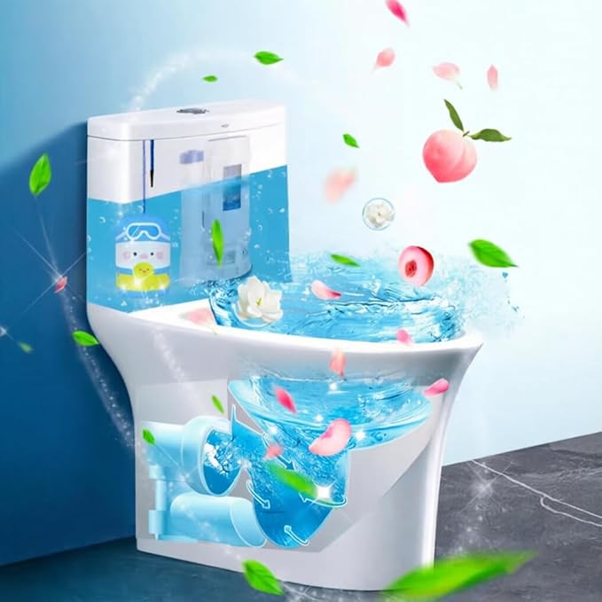 MZQZM Toilet Bowl Cleaner, 3 Pack Automatic Toilet Cleaner Bottle, Long-Lasting Deep Cleaning & Deodorized, Blue Ocean Scent