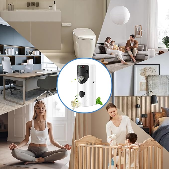 Automatic Air Freshener Spray Dispenser With Remote Programmable Fragrance Dispenser Fit for Spray Refills | Wall Mount Aerosol Dispenser Spray for Bathroom, Hotel, Commercial Place