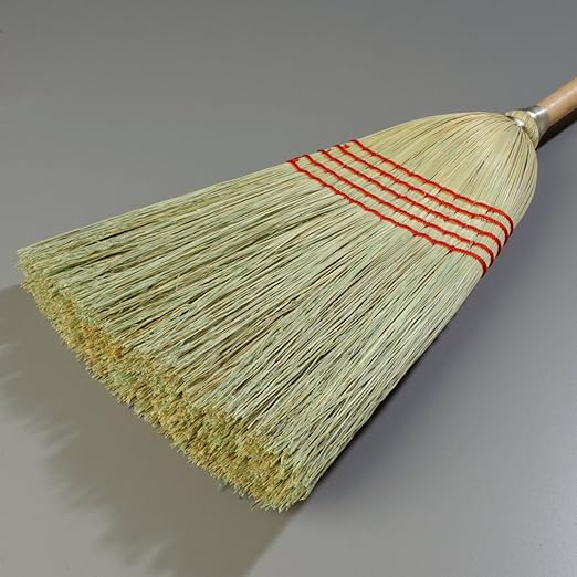 Carlisle FoodService Products 4063400 5 Stitch Janitor Broom, Corn Bristles, #26 Fill, 12" Width x 13" Trim Bristle, 56" Overall Length (Case of 6)