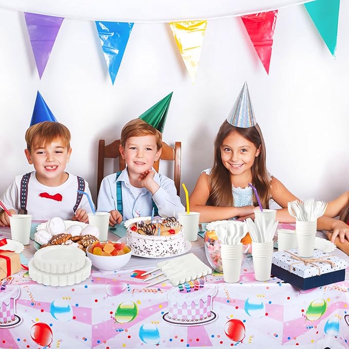 350 Pcs White Paper Plates and Napkins, 50 Guest White Party Supplies Include Scalloped Plates Paper Napkin Cup Plastic Spoon Fork Knive for Baby Shower, Wedding, Birthday