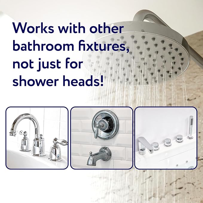 IMPRESA Shower Head Cleaner Solution for Hard Water - 8 fl oz Unscented - Lime Deposit Remover & Descaler for Shower Heads - Restores Water Flow - Made in USA