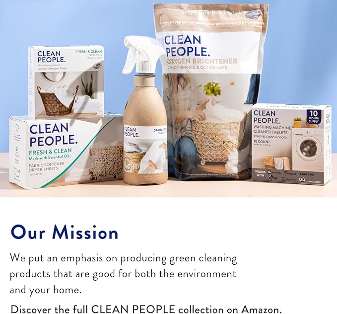 The Clean People Dishwasher Tablets - Cuts Grease & Rinses Sparkling Clean - Residue-Free - Phosphate Free Dishwashing Tablets (60 Count, Fragrance Free)