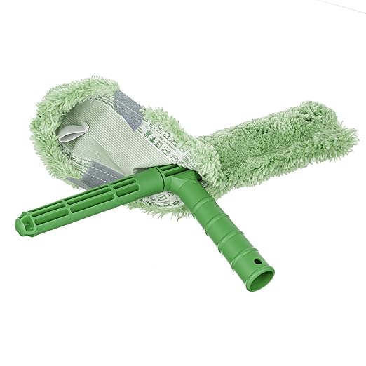 Unger Commercial 14" Microfiber StripWasher® with T-Bar Handle, Case of 10 – High Water Retention and Integrated Scrub Pad for Streak-Free Window Cleaning NC350