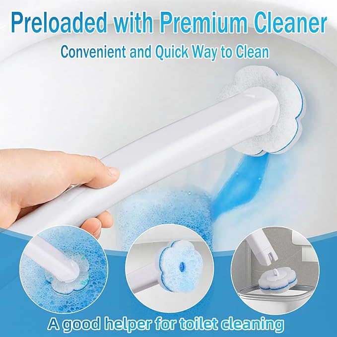 80 PCS Toilet Wand Cleaner Refills,Toilet Bowl Brush Refills Disposable Toilet Cleaning System Replacement Heads Cleaner Pads for Bathtub Wash Basin (Only Refills,Only Fits Ucaimao) - White