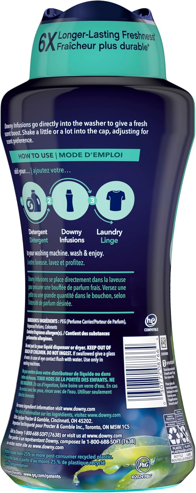 Downy Infusions In-Wash Laundry Scent Booster Beads, REFRESH, Botanical Florals and Birch Water Scent, 24 oz (Pack of 12)