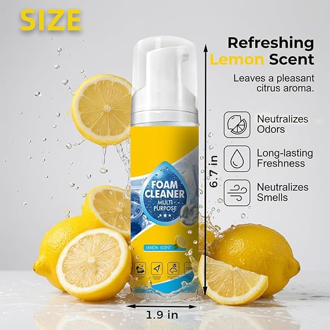 4-in-1 Multi-Enzyme Foam Cleaner, Foam Cleaner Multi Purpose, Enzyme Cleaner, for Car Interior, Kitchen Grease, Bathroom Tiles,Sofa Upholstery (2PCS)