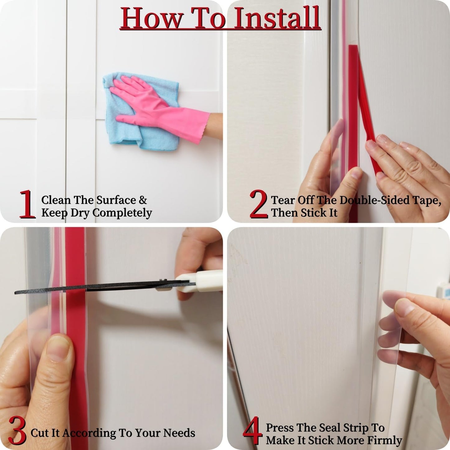 T Shape Door Seal Strip for Door & Windows Gaps,Draft Stopper Bottom Sweep Weather Stripping for Energy Saving, Noise Reduction,Easy Install (Transparent, 1.38" W x 9.8Ft)