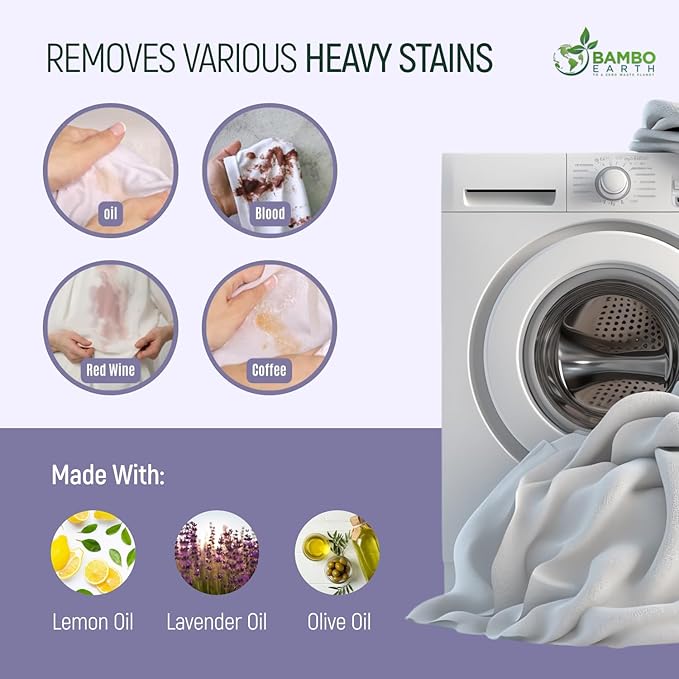 60 Loads Natural Laundry Detergent Sheets - All Natural Biodegradable And Dissolvable Washing Machine Dry Soap Laundry Detergent Strips, Mess Free, Eco Friendly, 30 Sheet Pack (Calm Lavender)