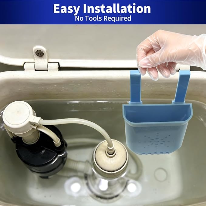 Controlled Release Toilet Bowl Cleaner Tablets Holder, 2-Pack Universal Toilet Tank Cleaner Dispenser, Adjustable Hanging Bleach Tablets Bracket for Long-Lasting Cleaning, Prevents Tank Buildup