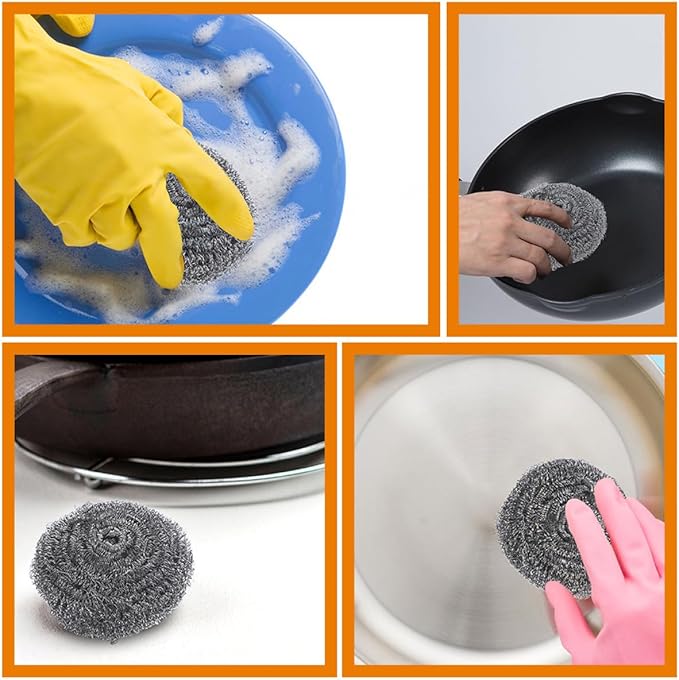 15pcs Steel Wool Scrubber Pot Cleaning Balls Set 22g Each Heavy-Duty Wire Dish Scrubbers for Kitchen Pan and Pot Cleaning Household Dishwashing Supplies