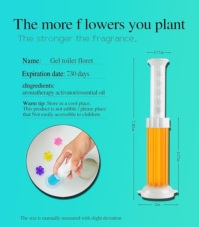 4 Pack Toilet Gel Stamp, 48 Stamps 4 Kinds Of Scent Toilet Bowl Cleaner Gel, Long-Lasting Flowers Shaped Bathroom Freshener, Keeps Toilet Fresh Fragrant and Clean (4, 4-piece set)