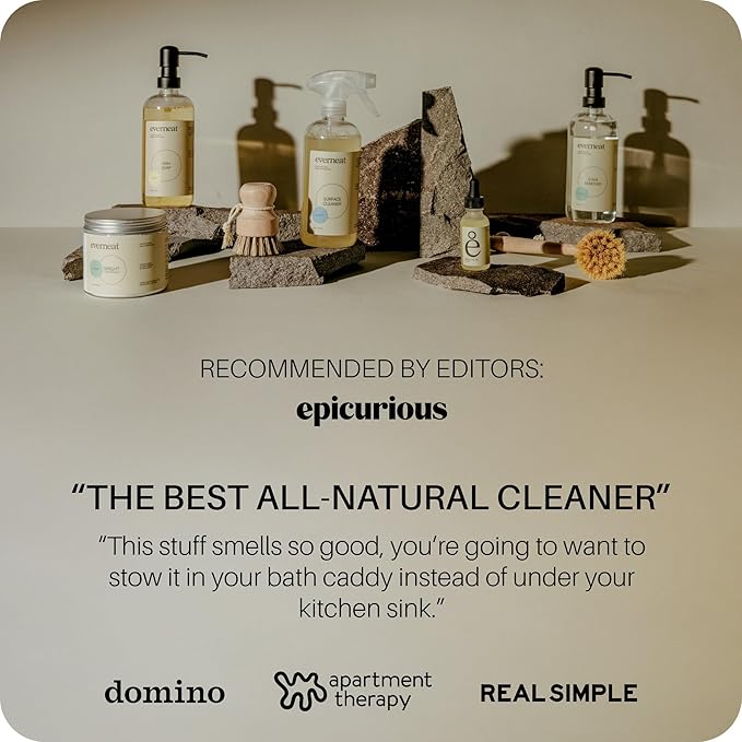 Everneat Probiotic Surface Cleaner Concentrate – Cleans for Days, Refillable, Non-Toxic | Glass Spray Bottle | Lavender, Clary Sage, Copaiba & Orange | 1 oz (Just Add Water)