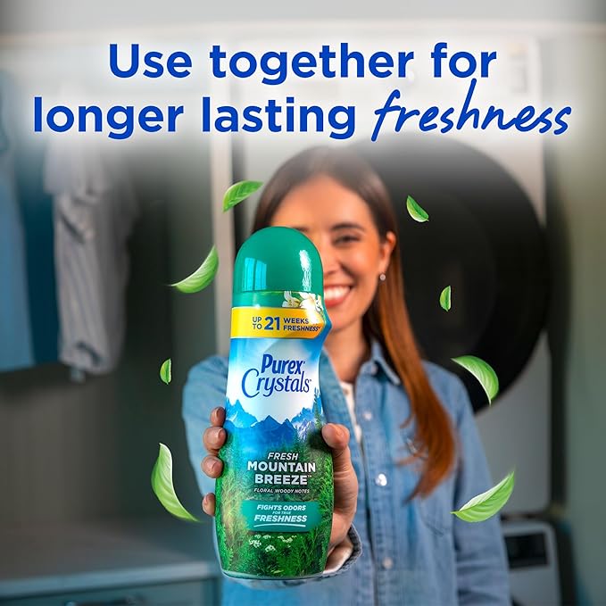 Purex Fresh Mountain Breeze Liquid Laundry Detergent, 150 fl oz, 115 loads.