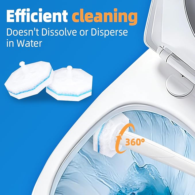 100 Count Toilet Wand Refills Disposable Toilet Brush Toilet Cleaner Refill Pads Wand Kit Scrubber Refills Compatible With Most Brushes No Falling Apart, Fresh Fragrance