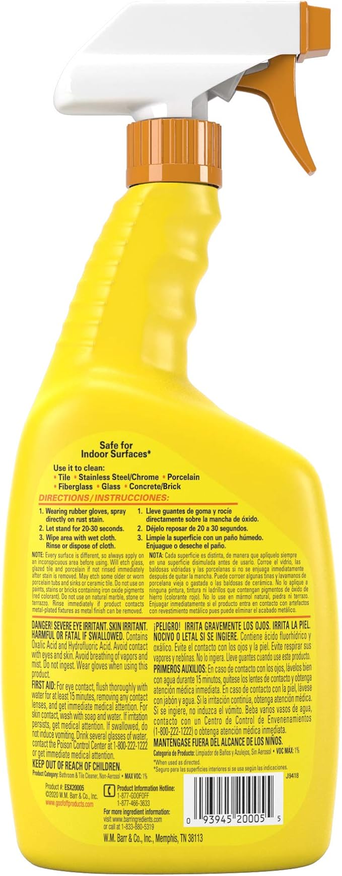 Rust-Aid Rust Remover Spray Gel for Bathroom Surfaces – Dissolves Tough Rust Stains on Contact – 22 oz (2 Pack) – Ilios Packaging