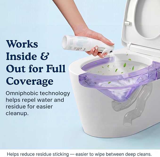 spotLESS MATERIALS Toilet Coating Spray for Ceramic & Porcelain Bowls, Liquid Surface Coating Designed for Easier Routine Cleaning, Helps with Toilet Rings and Daily Buildup, PFAS-Free, 5 oz