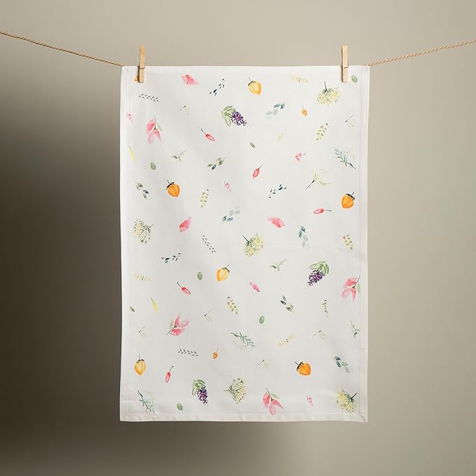 Maison d' Hermine Kitchen Towels Set of 3 100% Cotton 27.50" x 20" Reusable Cloth Tea Dish Towels Absorbent with Hanging Loop for Kitchen Farmhouse Hotel Spring Summer - Botanical Fresh