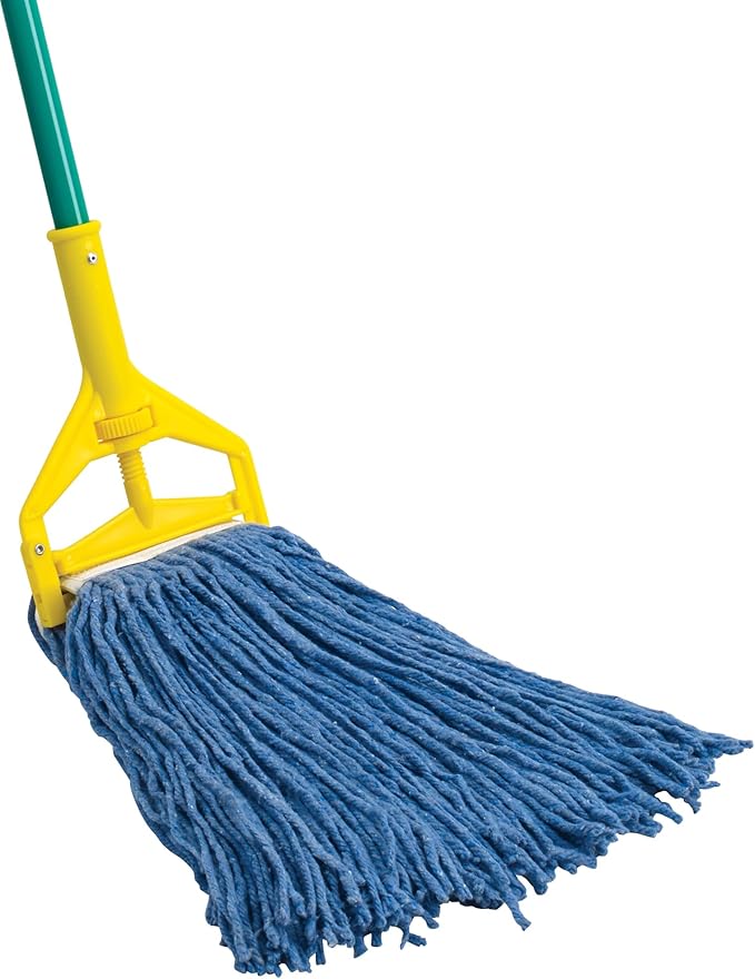 Winco Yarn Mop Head, 24-Ounce, 4 Ply Cut Head, Blue